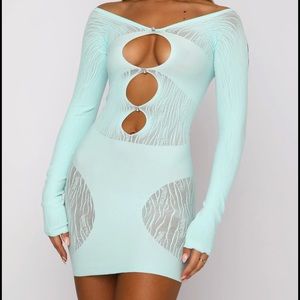 NWT viral white fox copycat poster girl dress